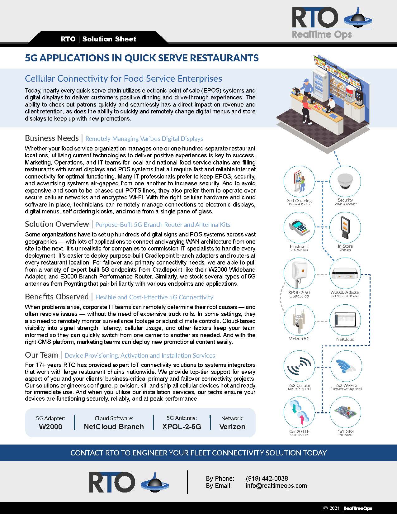 5G Primary and Secondary Connectivity for Dining Establishments