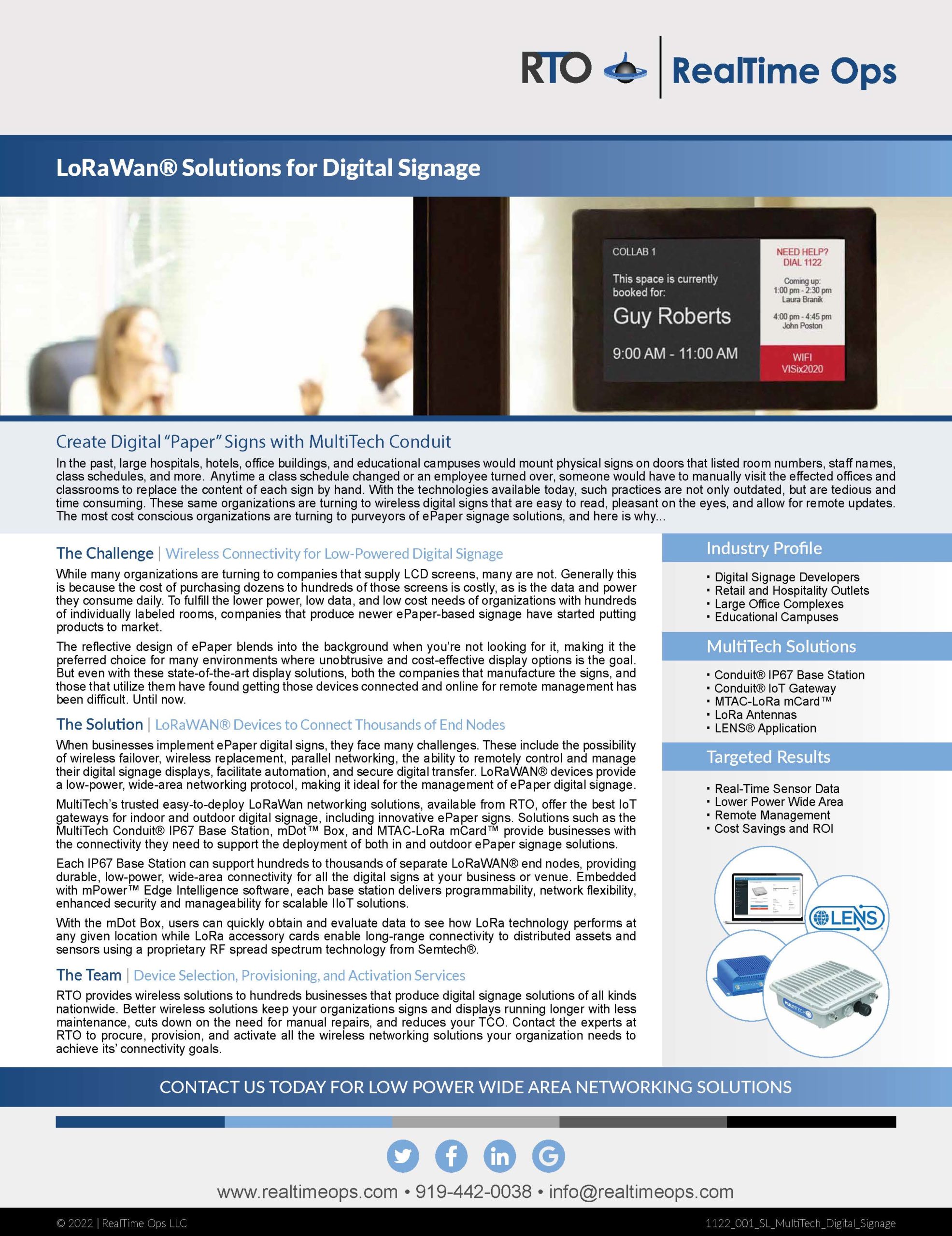 LoRaWan® Solutions for ePaper Signage